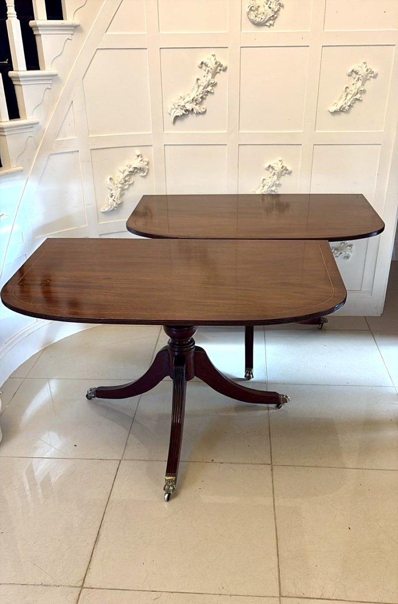 Quality Antique Edwardian 12 Seater Triple-Pedestal Dining Table